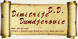 Dimitrije Dunđerović vizit kartica
